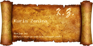 Kuris Zenina névjegykártya